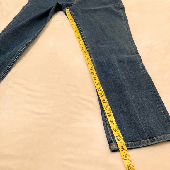 Warp + Weft Straight High Rise Midtone Blue Jean Size 12 - Picture 8 of 10